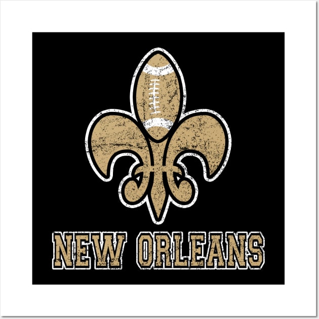 Vintage New Orleans Football Louisiana NOLA At Sunday Gameday Wall Art by Hong Lien 